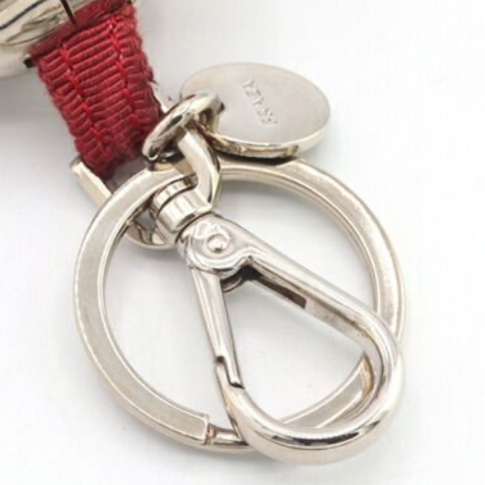 Prada Bear Robot Metallic Charm Keychain Red and Silver Teddy w/Box Red Crystals - Picture 13 of 13
